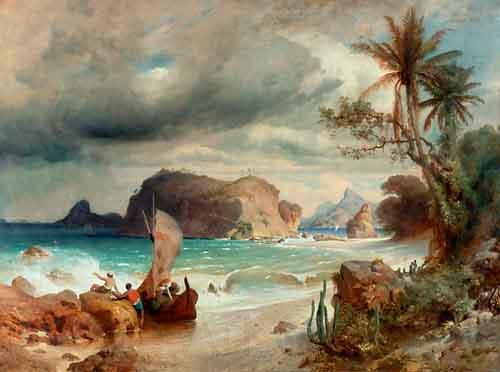 Ferdinand Keller Brazilian coastal landscape Spain oil painting art
